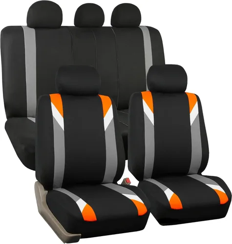 Miniatura 20 de FH Group - Fundas de tela para asientos delanteros bajos de auto con reposacabezas extraíble, ajuste universal, compatible con bolsa de aire