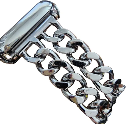 Miniatura 8 de Correas de Metal Dorado Compatibles con Apple Watch Band 38mm 40mm 41mm 42mm 44mm 45mm 46mm 49mm Pulsera de Cadena Elegante para iWatch Series 11 10