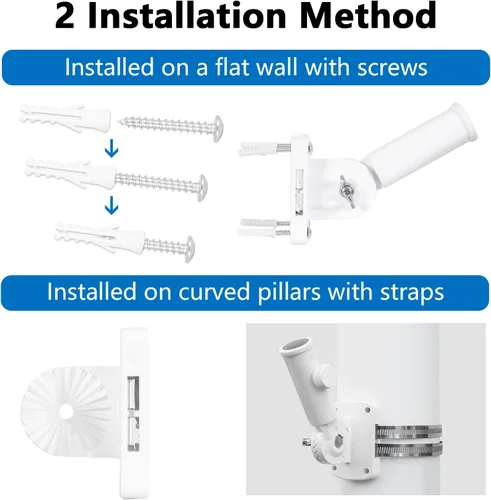Miniatura 4 de Soporte ajustable para mástil de bandera, soporte para poste de bandera para exterior de la casa, aluminio resistente, soporte de montaje de poste