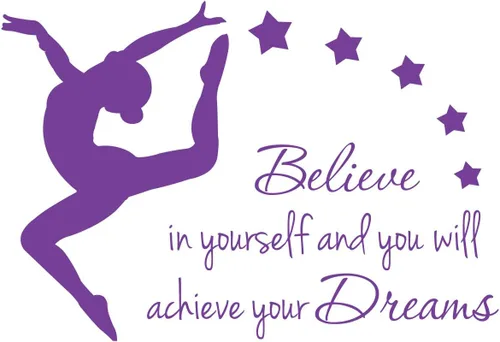 Miniatura 4 de Adhesivo decorativo para pared, 33 x 24 pulgadas, diseño de figuras de gimnasia y danza, diseño de estrellas, mural artístico, decoración del hogar