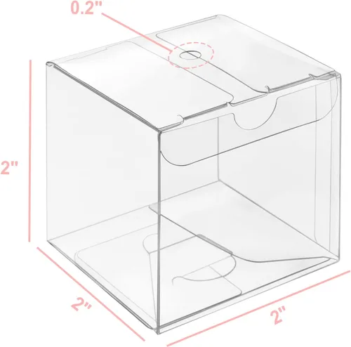 Miniatura 2 de Vowcarol Cajas para tartas para tartas, paquete de 50 cajas para tartas individuales con agujero, cajas de regalo pequeñas de 2 x 2 x 2 pulgadas