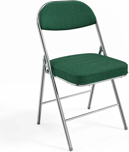 Miniatura 12 de VINGLI Paquete de 2 sillas plegables con asiento y respaldo acolchados, marco de metal, tela de pana duradera, capacidad de 350 libras, juego de 2