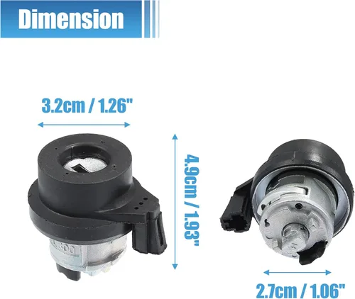 Miniatura 7 de X AUTOHAUX Interruptor de encendido Cilindro de bloqueo de dirección W/llave 1T0-905-855-A Interruptor de arranque de encendido para VW Jetta Golf