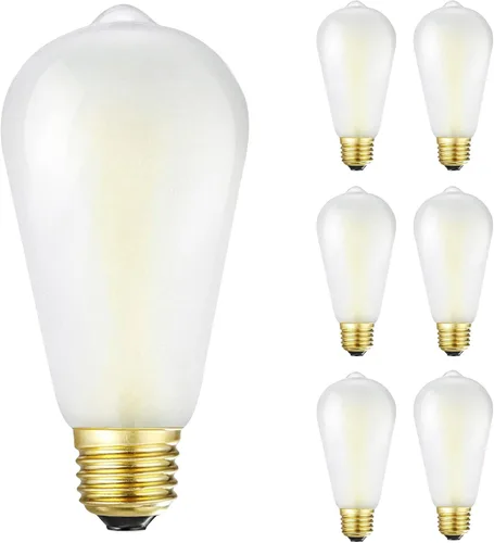 Miniatura 11 de Bombillas LED Edison regulables e26, 4 W, 40 W equivalentes, 400 lm, luz blanca cálida de 2700 K, AC120V, bombillas ST58 con acabado esmerilado