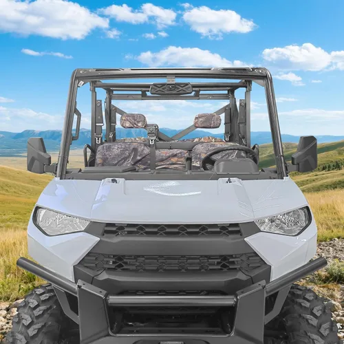 Miniatura 7 de SHEJISI Espejos laterales UTV con pilar A compatibles con Polaris Ranger XP 1000/Ranger Crew XP 1000 2018-2025, su función de resorte permite un