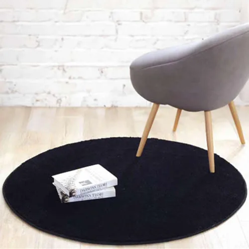 Reyox Tapete de felpa suave para silla de oficina, tapete redondo antideslizante para oficina y hogar, alfombra absorbente para guardería, color
