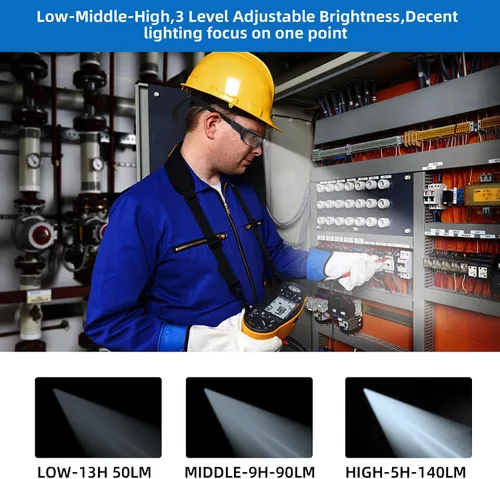 Miniatura 4 de Gafas de seguridad tintadas para hombres y mujeres con luces LED recargables - Altos lúmenes, 13 horas de duración, ANSI Z87.1, armazón TR90, correa