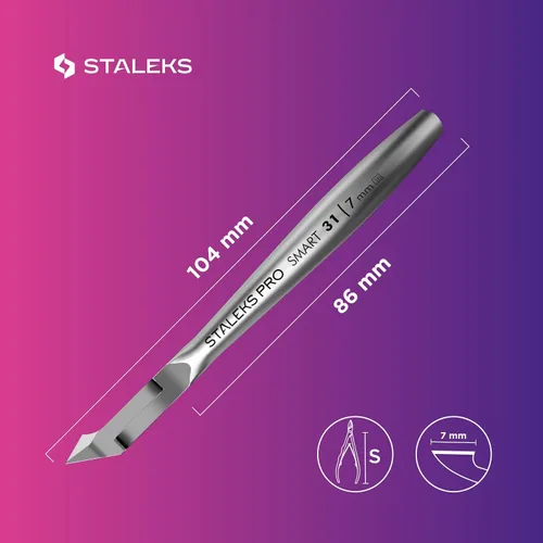 Miniatura 7 de Staleks Pro SMART 31 - Cortadora de cutículas de hoja de 0.276 in, acero inoxidable afilado y duradero, herramienta de manicura profesional