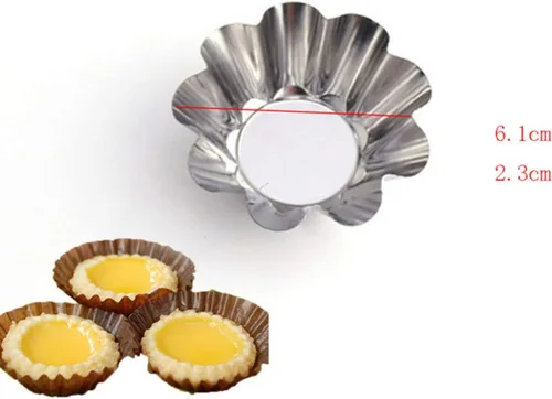 Miniatura 4 de Hemoton Envoltorio de tarta de huevo, 12 piezas de tarta de huevo, mini moldes de acero inoxidable, mini tartaleta de tartaleta, pastel de tartaleta