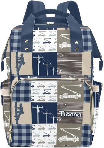 Miniatura 23 de XOZOTY Antler Man Woodland - Bolsas de pañales de camuflaje con nombre impermeable para mamá, mochila de lactancia, bolsas de bebé, regalos
