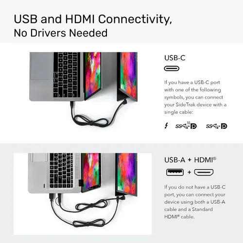 Miniatura 4 de SideTrak Solo Pro Monitor portátil con pantalla táctil de 15.8 pulgadas para laptop, pantalla dual FHD LED IPS, 10 puntos táctil, USB-C® y extensor