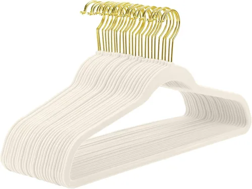 Miniatura 12 de MIZGI Paquete de 30 Perchas de Terciopelo Totalmente Negras, Fieltro Flocado Premium Antideslizante para Ropa, Perchas Negras Resistentes