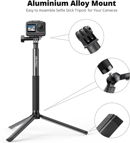 Miniatura 2 de AKASO Barra Selfie Extensible de 1.2M y Soporte de Trípode Accesorios para Cámara de Acción Compatible con AKASO EK7000/Brave 4/Brave 7 LE/Brave