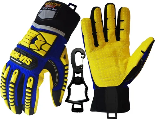 Miniatura 18 de Seibertron Guantes de aceite y gas de rescate de seguridad resistentes a los cortes, resistentes a los cortes, mecánicos antiimpactos, serie