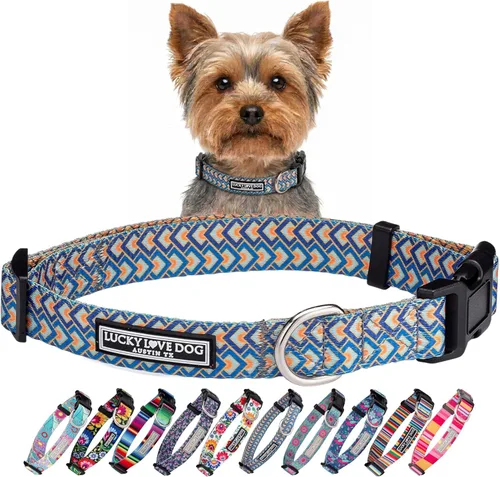 Miniatura 25 de Lucky Love Dog - Collar de perro ajustable con hebilla de fácil clic para los grandes, duradero y cómodo para perros machos y hembras, collar