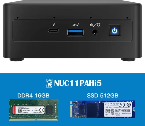 NUC 11 Panther Canyon NUC11PAHi5 Mini PC para Intel NUC 11 con Intel Core i5-1135G7 (16GB RAM+512GB NVMe SSD) hasta 4.2GHz Turbo, 4core,28W,