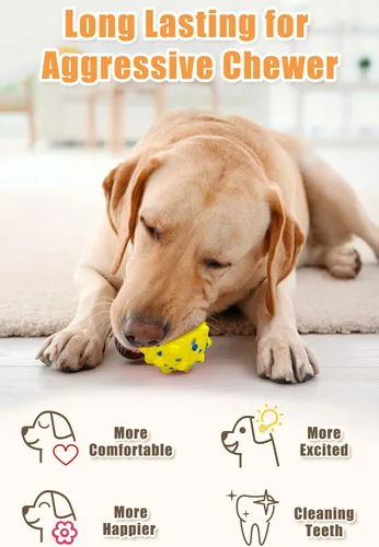 Miniatura 3 de Pelotas de tenis para perros Moonorange para masticadores agresivos, juguete interactivo indestructible, duradero, rebotador para perros, juego