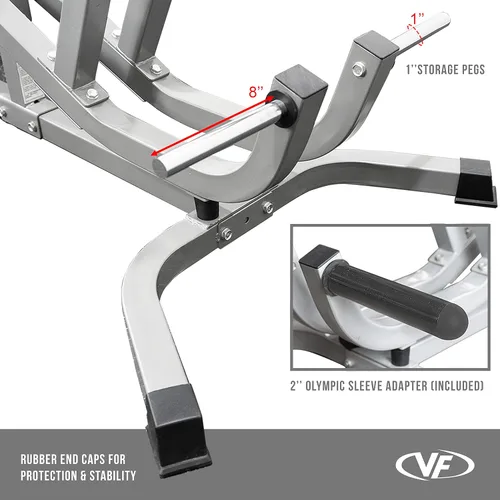 Miniatura 7 de Valor Fitness Seated Row Machine – Plate Loaded with Converging Arms & Multi-Grip Handles, 400 lb Capacity, 2" Plate Adapters for Back & Chest