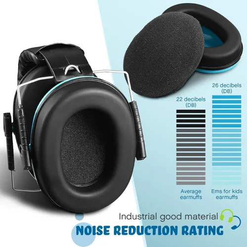 Miniatura 4 de Yunsailing Orejeras para niños con reducción de ruido de 26 dB, auriculares ajustables de protección para los oídos