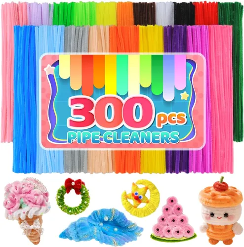 Miniatura 20 de IOOLEEM Limpiadores de tubería negros, tallos de chenilla para manualidades DIY y decoraciones de fiesta, suministros para arte y manualidades.