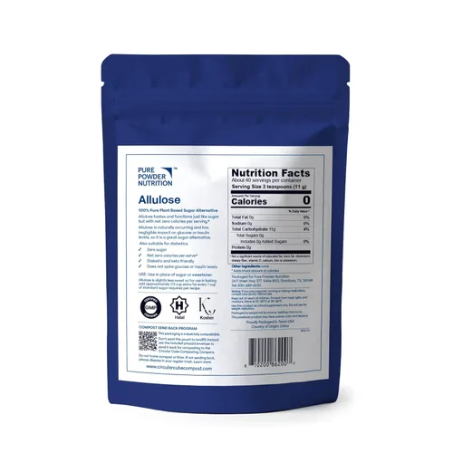 Miniatura 2 de Pure Powder Nutrition Alulosa Alternativa de azúcar a base de plantas Paquete de 1 libra