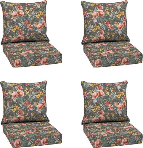 Miniatura 74 de Arden Outdoor Deep Seat Cushion Set, 24 x 24 pulgadas, Cojín para patio resistente al clima, a la lluvia y a la decoloración para silla, sofá y sofá