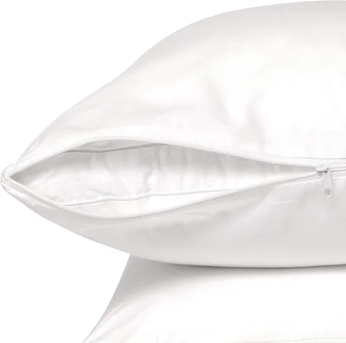 Miniatura 8 de Micropuff Protectores de almohada de tamaño estándar con cremallera, paquete de 2, funda de almohada hipoalergénica suave y transpirable. Funda