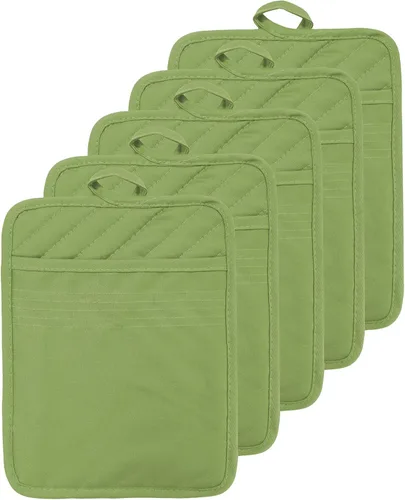 Miniatura 42 de Soporte para olla de horno con bolsillo, de algodón, resistente al calor, para cocina, almohadilla caliente, guantes de horno para cocinar y Gris