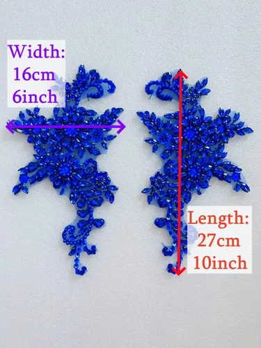 Miniatura 4 de Disfraces de costura, parches y apliques de encaje, adorno de decoración de pecho con cristales acrílicos de cristal, diamantes de imitación