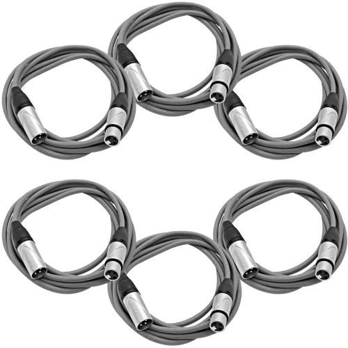 Miniatura 18 de Seismic Audio SAXLX-2Brown-Paquete de 6 cables de conexión XLR de 2 pies marrones - Cables de micrófono - Cables XLR macho a hembra - 2 pies