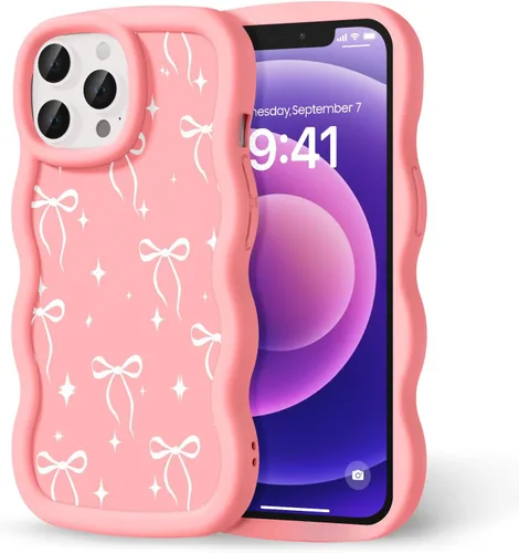 Miniatura 169 de Compatible con iPhone SE/8/7 Funda para Mujeres y Niñas, Marco Ondulado Rizado con Patrón Lindo, Estética Delgada Suave Silicona TPU Parachoques