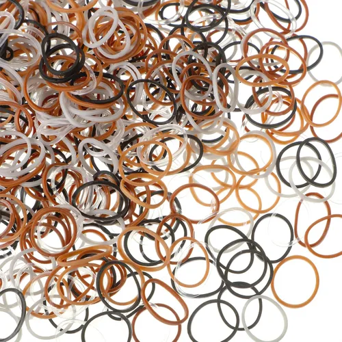 Miniatura 11 de Hicarer 1000 mini bandas de goma bandas elásticas suaves para peinados de cabello (1.5 cm, transparente)