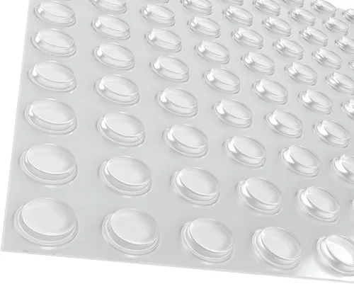 Miniatura 8 de Paquete de 50 topes para puerta de gabinete, almohadillas adhesivas transparentes de 1/2 pulgada de diámetro para cajones, tapas de vidrio, tablas