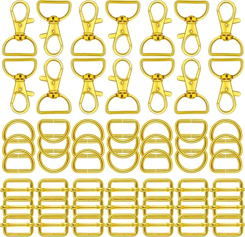 Miniatura 13 de 56 anillos en D para bolsa, bolsa, accesorios para hacer bolsas, hebillas y manualidades (negro, 0.98 pulgadas)