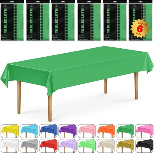 Miniatura 38 de DecorRack 2 Manteles rectangulares de plástico libres de BPA, 54 x 108 pulgadas, mantel de mesa para comedor, mantel rectangular para fiestas