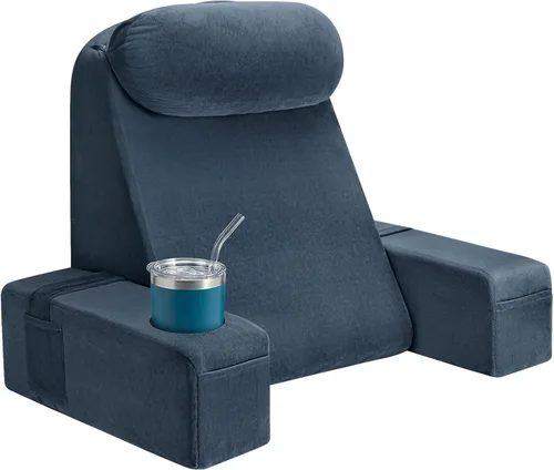 Miniatura 23 de Almohada de lectura para adultos, almohada de espalda para sentarse en la cama, almohada de respaldo para sentarse en la cama, brazos desmontables