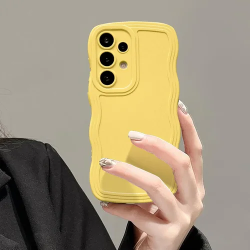 Miniatura 50 de UEEBAI Funda de silicona con marco de ola para Samsung Galaxy S22 5G, funda de teléfono con marco de ola linda, ajuste delgado, amortiguador de Negro