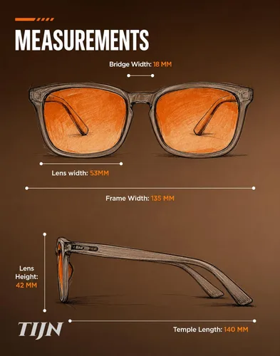 Miniatura 8 de TIJN Lentes con bloqueo de luz azul con doble revestimiento AR lente ámbar naranja para juegos de computadora