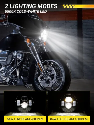 Miniatura 2 de Faro delantero LED de 7 pulgadas para motocicleta de haz alto y bajo para Touring Street Glide Road King Fatboy Heritage Softail Switchback Electra