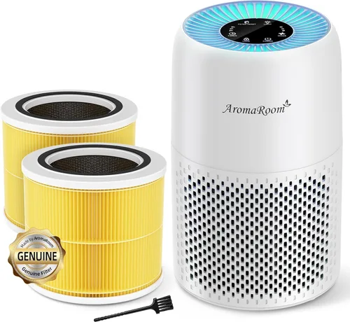 Purificadores de aire para dormitorio con filtros True H13 HEPA 3 en 1, purificador de aire para mascotas AromaRoom con luces RGB de 22 dB,