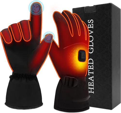 SVPRO Guantes calefactables, guantes térmicos con batería eléctrica, impermeables, guantes de caza de invierno, guantes calefactables para pantalla