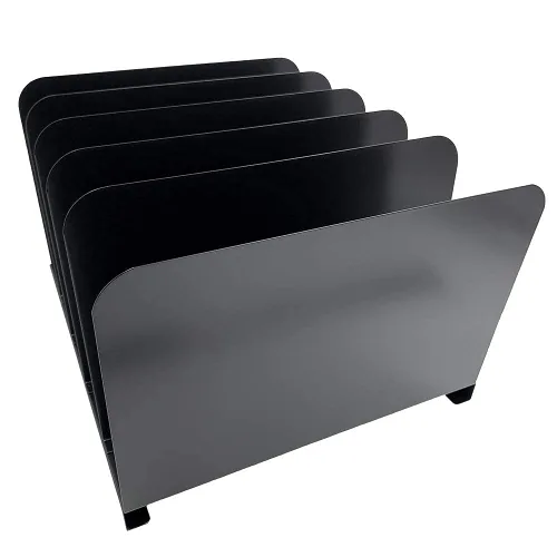 Miniatura 4 de Huron Organizador de escritorio vertical de acero con 5 ranuras, color negro