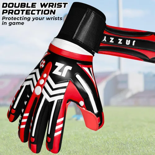 Miniatura 5 de Guantes de portero de fútbol profesional para adultos jóvenes, guantes de portero con protección extraíble para los dedos, transpirables, agarre