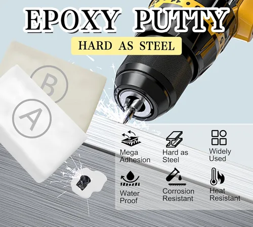 Miniatura 2 de Masilla epoxi, 12 oz/340g de arcilla esculpible epoxi blanca para reparar fugas, grietas, relleno, masilla multiusos en barra para unir metal, Blanco