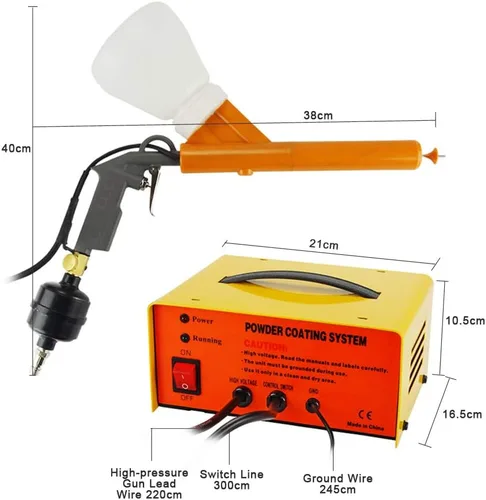 Pistola de recubrimiento en polvo, Sistema de recubrimiento en polvo electrostático, Máquina de recubrimiento en polvo con pistola pulverizadora,