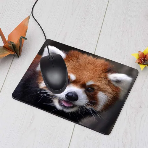 Miniatura 3 de Panda - Alfombrilla de mouse para videojuegos, diseño especial de panda rojo, lindo animal, alfombrilla para mouse para computadora, escritorio