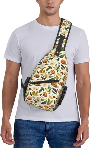 Miniatura 7 de Small Crossbody Bags for Women Men - Vintage Snail Leaves Print Adjustable Shoulder Bag Fanny Packs Belt Sling Bag Crossbody Purses Backpack for