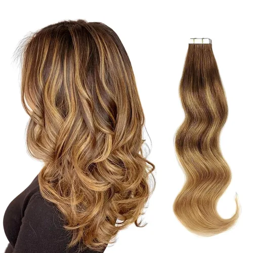Miniatura 29 de ABH AMAZINGBEAUTY HAIR Extensiones de cinta de cabello humano Remy real, Remi, extensiones de cabello negro con pegamento en trama de piel