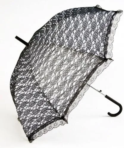 Miniatura 2 de Forum Novelties Sombrilla de encaje para mujer, color negroblanco, talla única, NegroBlanco