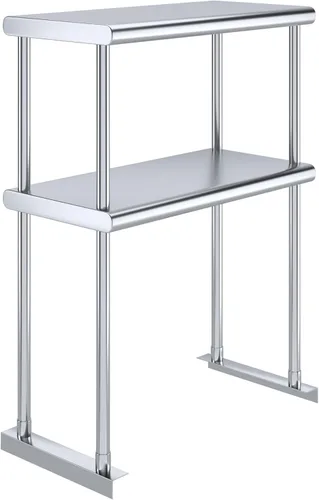 AmGood Estante doble de acero inoxidable NSF - Muchos (24" de largo x 12" de profundidad)